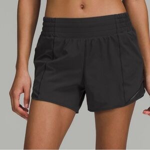 Black Lululemon Hotty Hot shorts 4 “